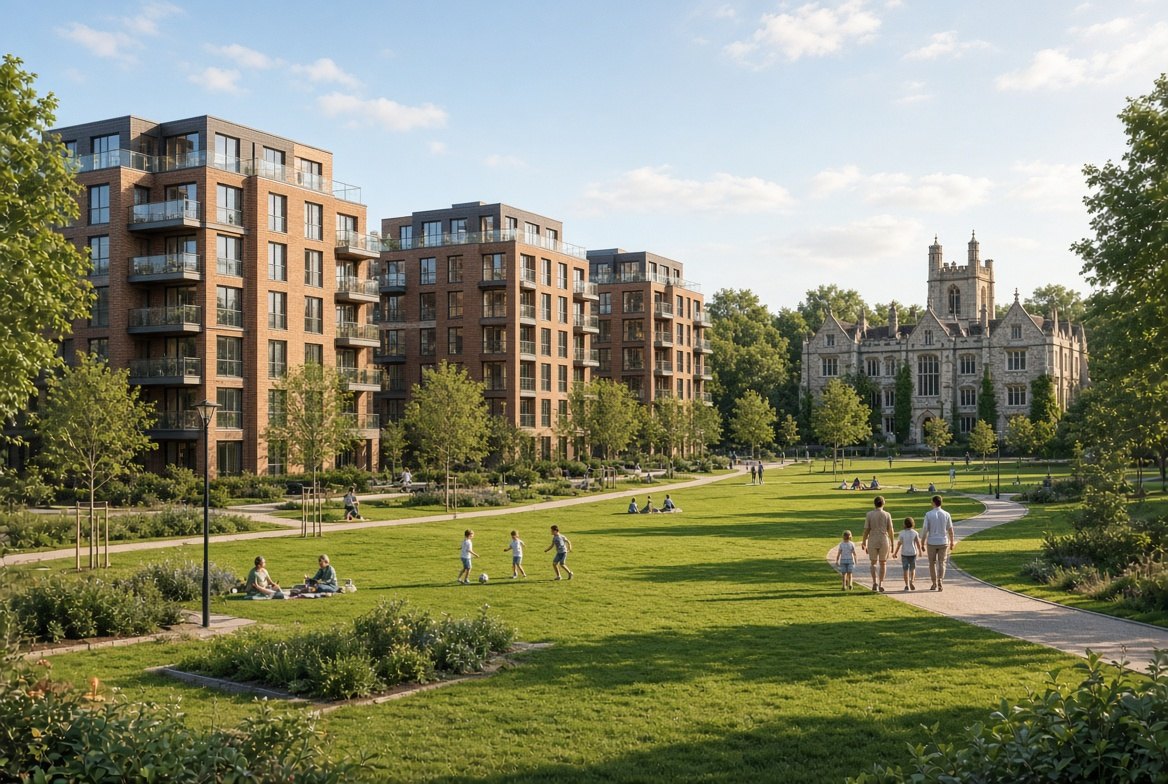 Twyford Abbey: topping-out of 296 new homes and historic park reopening for residents
